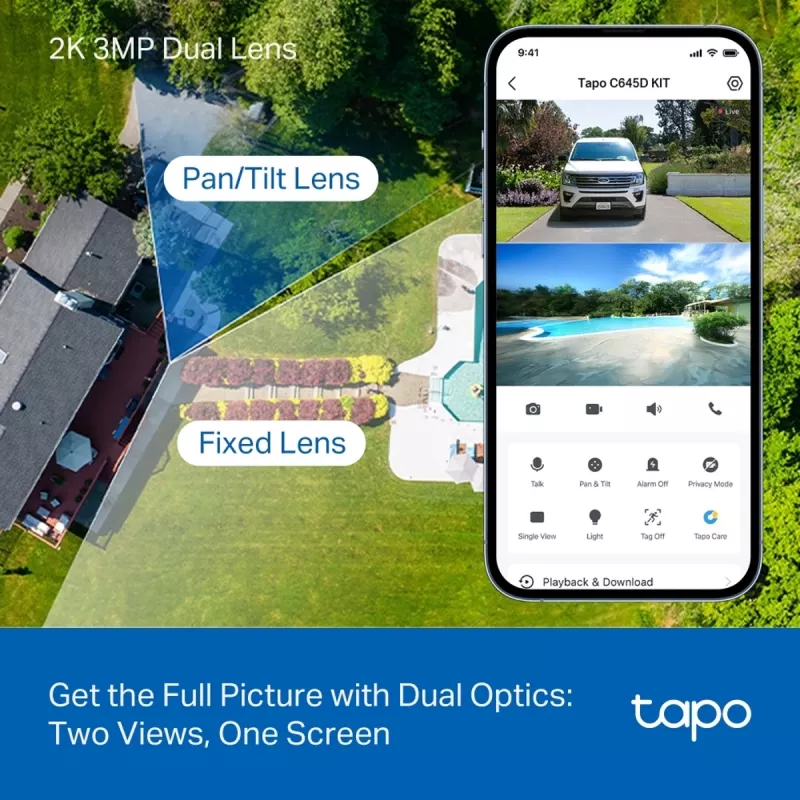 TP-Link Tapo C645D KIT, Solar-powered pan/tilt wire-free camera, 3MP