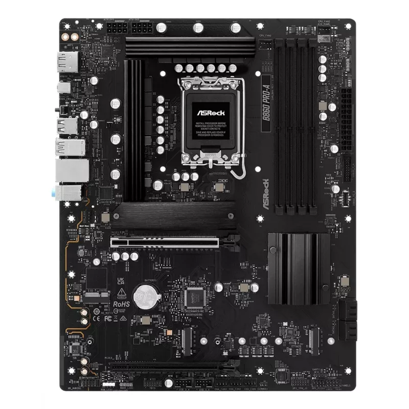 Motherboard ASRock B860 Pro-A — Intel B860 ATX, LGA 1851, DDR5, 4x DIMM, 256GB, 2.5Gb LAN, 1x M.2, 4x SATA III
