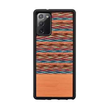 Smartphone case man and wood for Samsung Galaxy Note 20 — brown check, black interior
