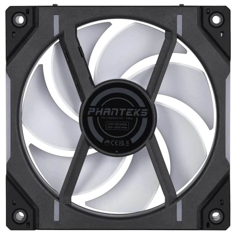 Phanteks D30 120mm ARGB PWM Case Fans - Black, 3-Pack