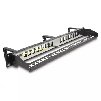 DeLOCK 19 inch Keystone Patch Panel 16 port 1U black