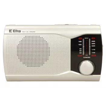 Portable Eltra EWA Silver Radio — AM/FM Receiver, Battery-Powered