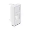Snap-in H‑Module Cover for Keystone Module 1 Port DELOCK 22.5×45 mm ABS white