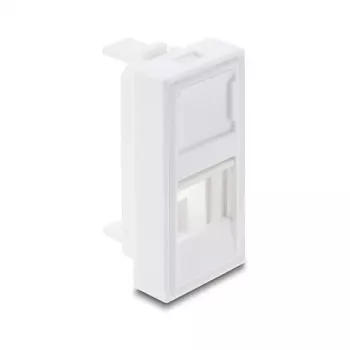 Snap-in H‑Module Cover for Keystone Module 1 Port DELOCK 22.5×45 mm ABS white