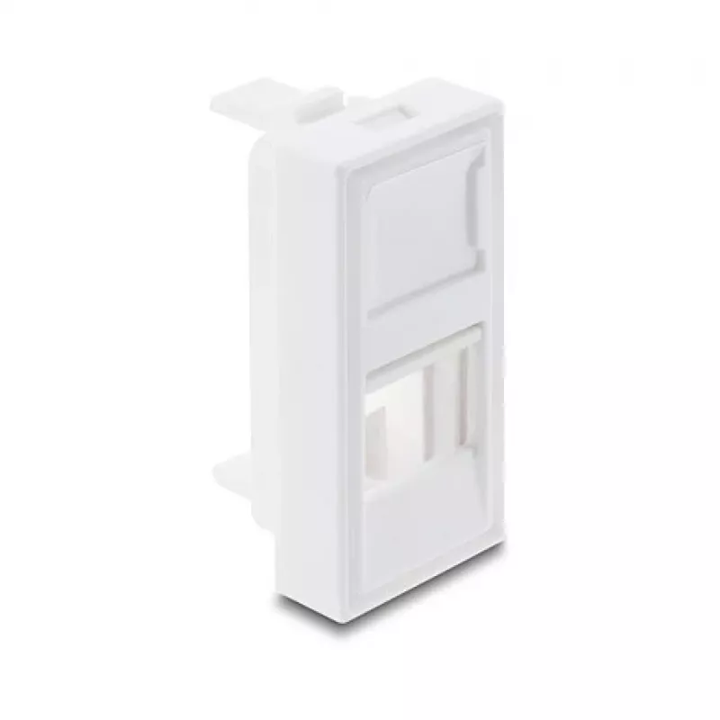 Snap-in H‑Module Cover for Keystone Module 1 Port DELOCK 22.5×45 mm ABS white