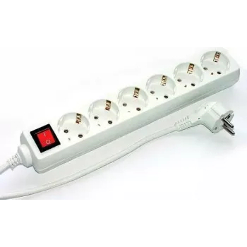 Power Extension e+p E 60/3 3m 6 AC Outlets White