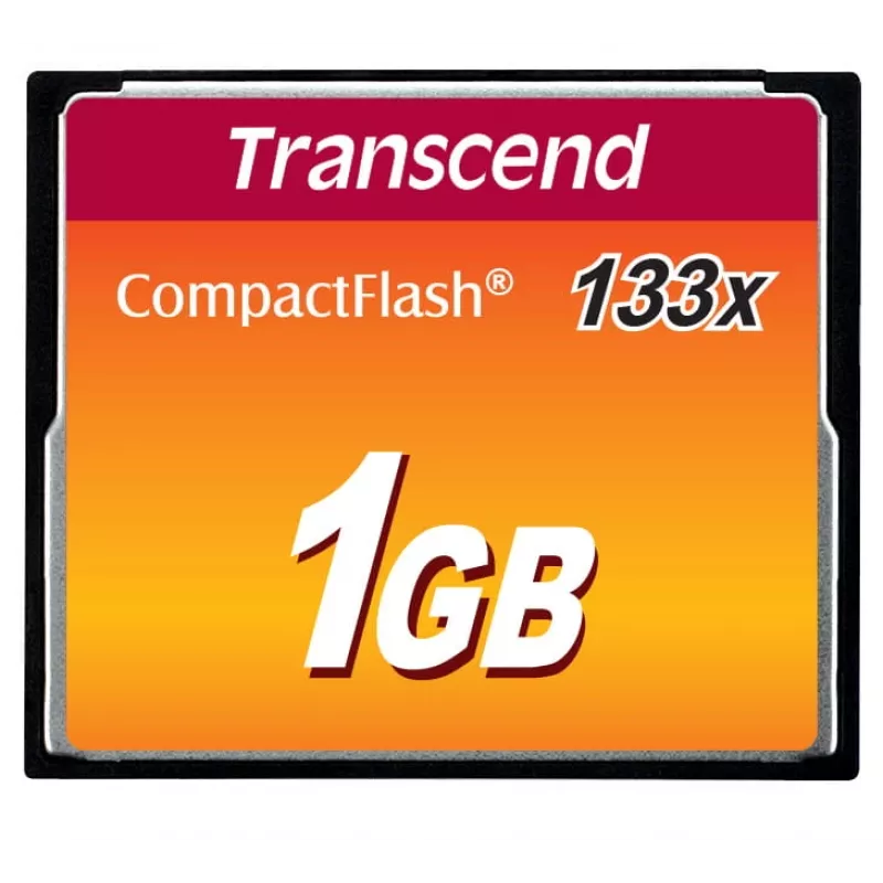 Transcend - Flash Memory Card - 1GB - 133x - CompactFlash Card (TS1GCF133)