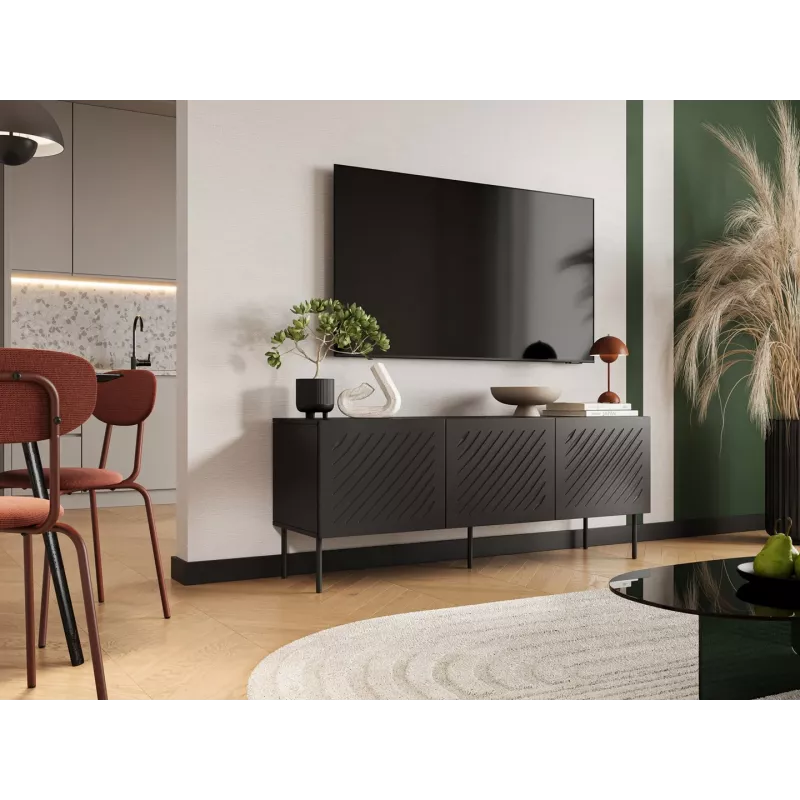 RTV cabinet SIENA 150.5x40x60 black matt