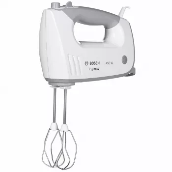 Hand mixer Bosch MFQ36480 – 450 W, 5-speed with turbo, grey/white, beaters and dough hooks