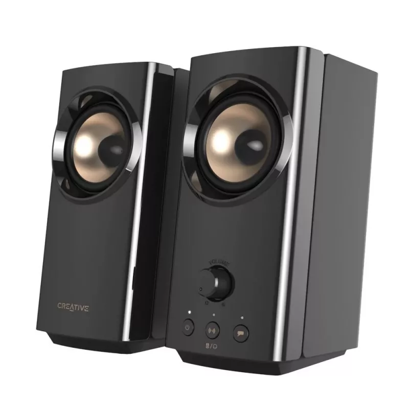 CREATIVE T60 2.0 Compact Hi-Fi Desktop Speakers with Clear Dialog and Surround by Sound Blaster SmartComms Kit USB-C Audio Mic and Headset Ports B