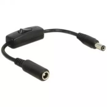 Cable DeLOCK 0.2m 2x DC 5.5x2.5mm Black