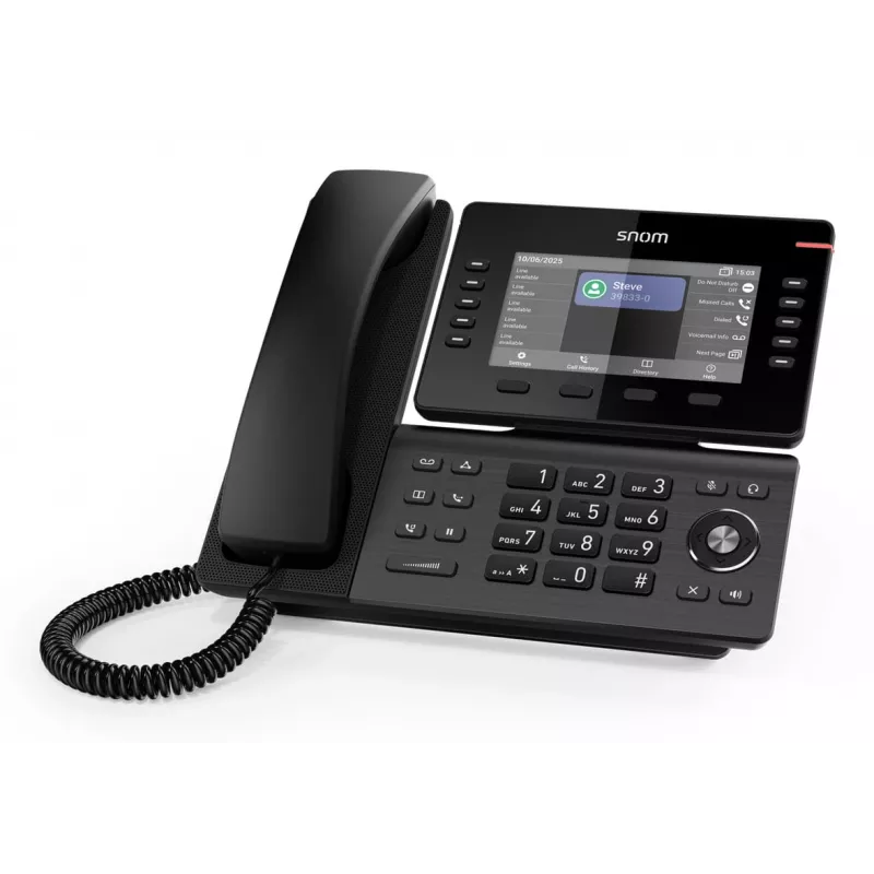 IP phone Snom D815WB Black — 5 inch IPS display, Gigabit Ethernet, Wi‑Fi 802.11n/ac, PoE, Bluetooth