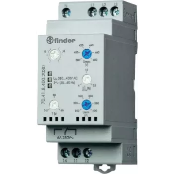 Finder Mains Monitoring Relay 70.41.8.400.2030 70.41.8.400.2030 3-Phase Mains Monitoring (380 - 415 V/Ac), N-Conductor Monitoring (70.41.8.400.2030)