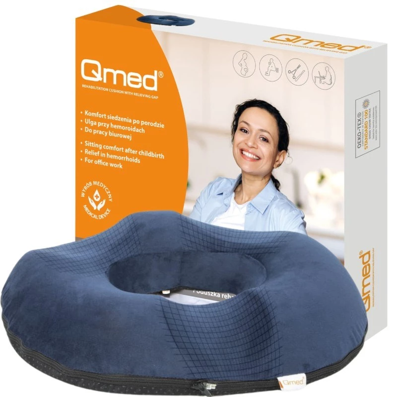 QMED rehabilitation seat pillow with central opening