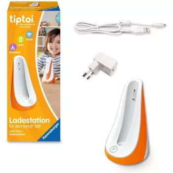 tiptoi Charging Station Ravensburger 00111 Indoor Stylus Pen Orange White