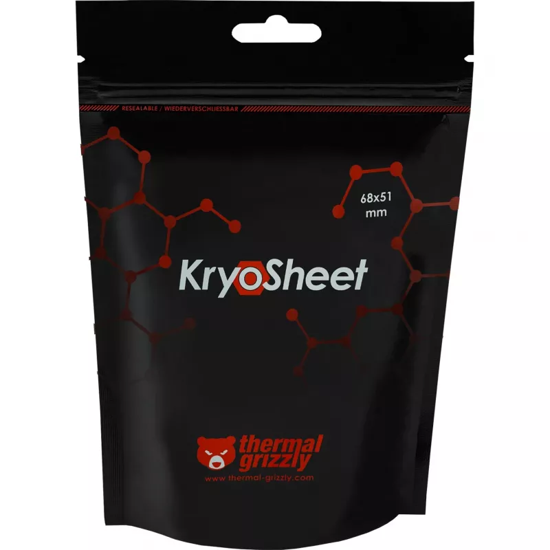 Thermal pad Thermal Grizzly KryoSheet 68×51 mm Anthracite, 1 g