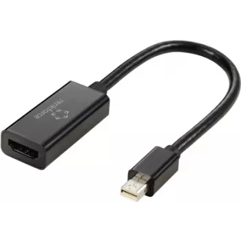 Renkforce Mini-DisplayPort Adapter Cable HDMI-A Socket 0.55 m Black RF-5947252 Gold-Plated Plug Contacts DisplayPort-Cable (RF-5947252)