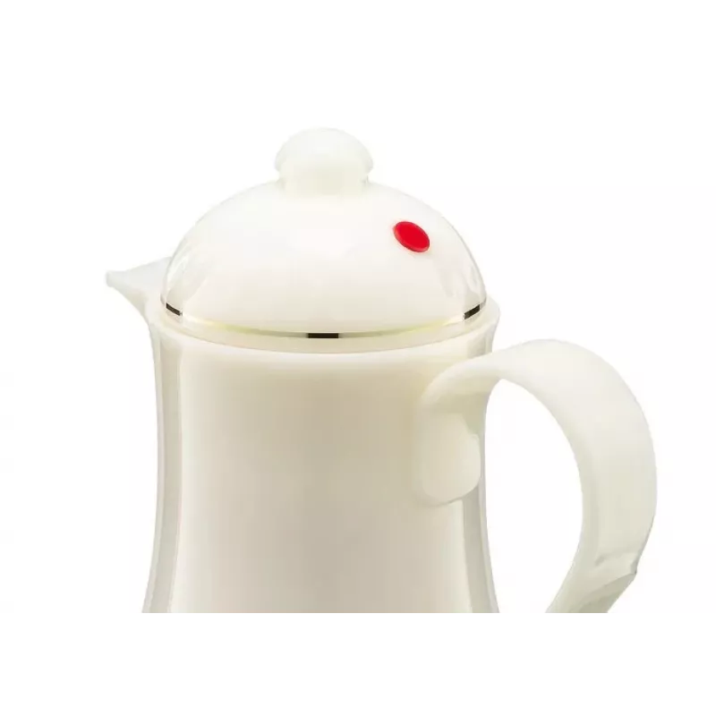 Thermos jug ROTPUNKT Series 230 1 L, white (ivory) - vacuum insulated beverage container
