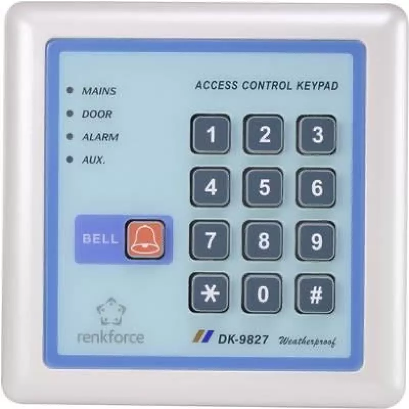 Electronic Code Lock Renkforce 1582598 12V IP65 with illuminated keypad, weatherproof access control
