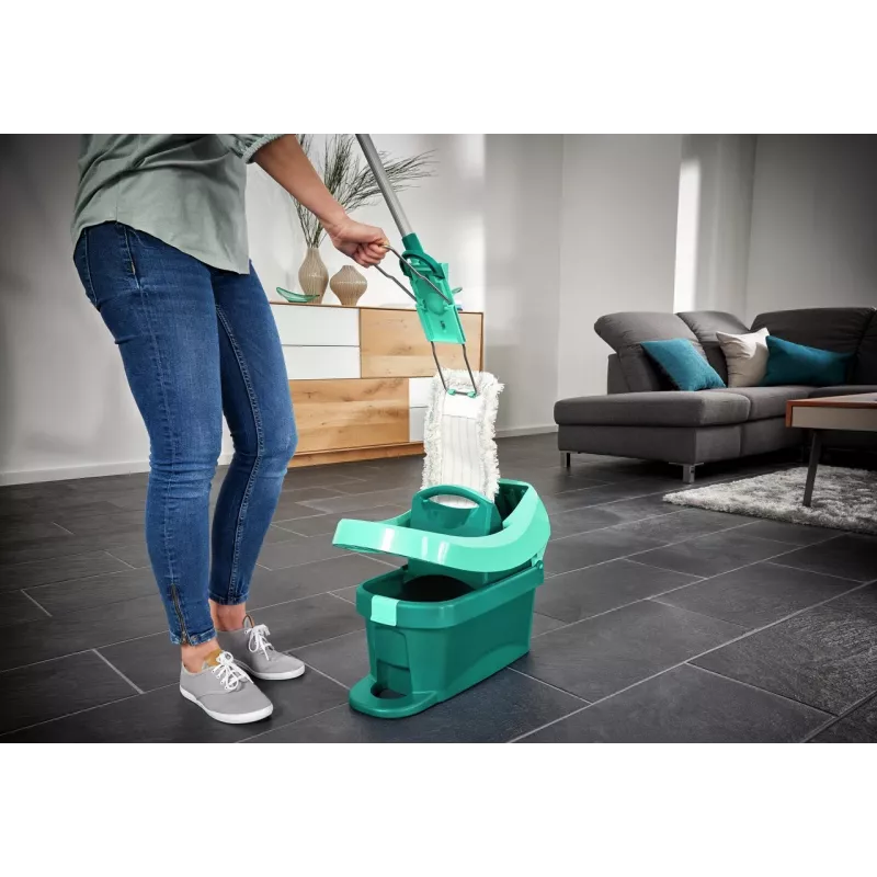 Flat mop Leifheit Profi XL cotton plus — 420 mm width, 360° rotating head, cotton/fiber, aluminium handle