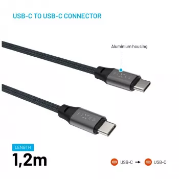 USB-C to USB-C Magnetic Braided Cable FIXED FIXDBM-CC12-GR, USB 2.0, 1.2 m, gray