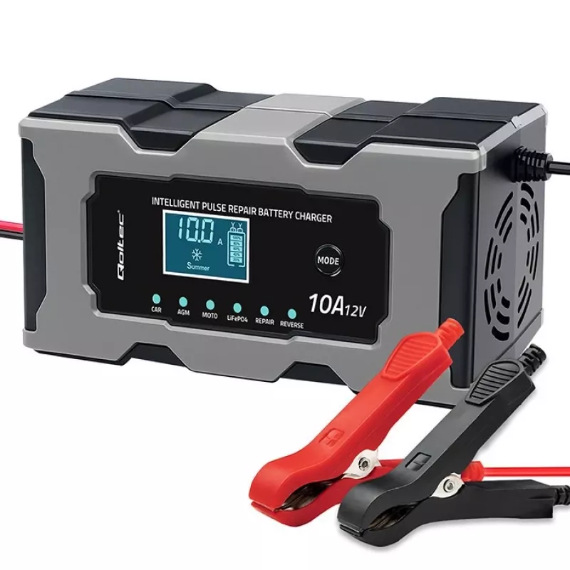 Charger QOLTEC 52493 12V 10A with repair function for AGM batteries