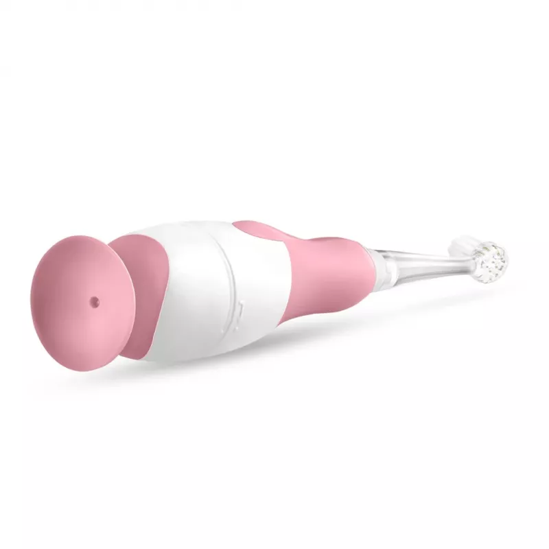 Electric toothbrush neno Denti Pink for children — vibrating, soft bristles, AAA battery, 2‑min timer