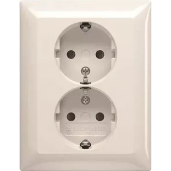 BUSCH JAEGER BJ 202 EUJB-914 SCHUKO Double Socket full cover plate