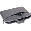 Toploader bag DEFENDER Solid for 15.6 inch laptops, polyurethane, grey, carry handle, removable shoulder strap