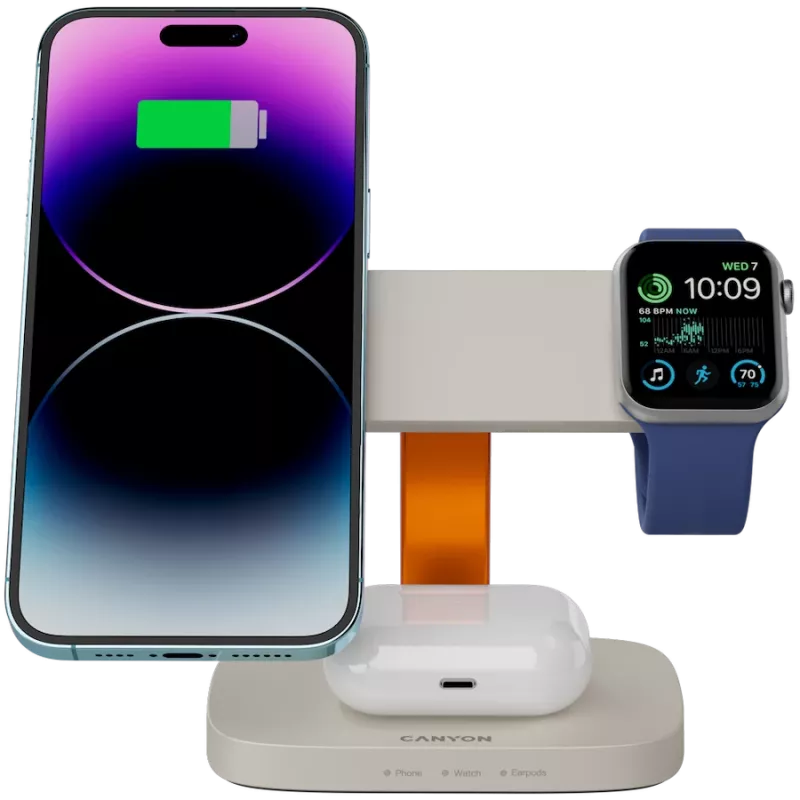Canyon WCS-310 - Hexagon 310 - 3in1 - wireless Qi charging station for 3 devices simultaneous