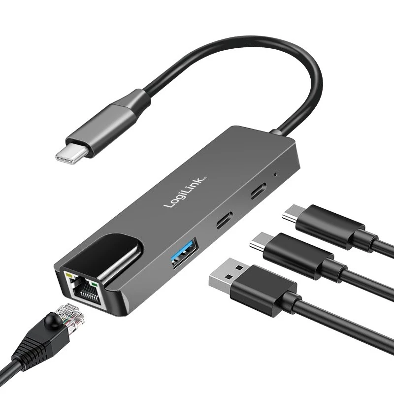 USB3.2 Gen1 hub, 3-port with 2.5G ethernet