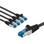 Goobay CAT 6A Patch Cable S/FTP PiMF 1 m black 5er-Set - copper conductor CU (67537)