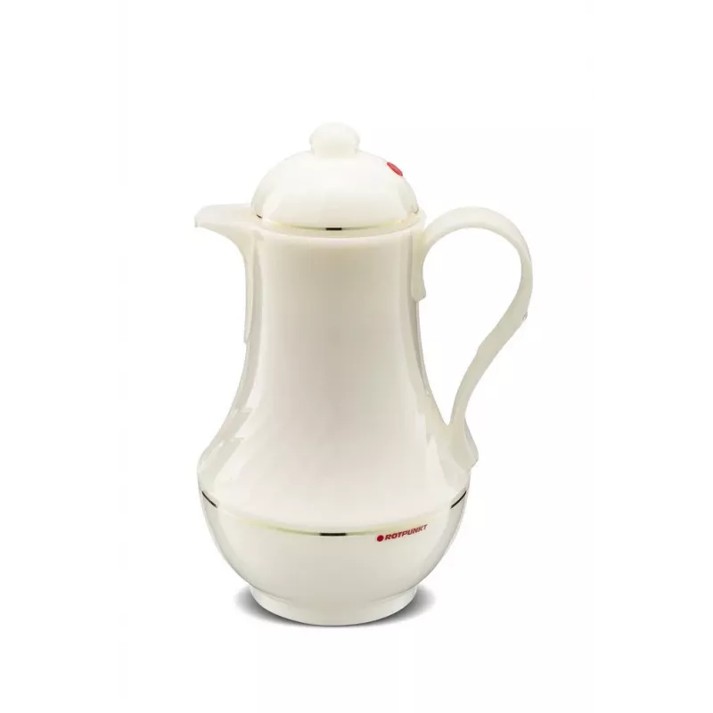 Thermos jug ROTPUNKT Series 230 1 L, white (ivory) - vacuum insulated beverage container