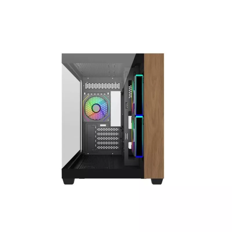 PC case Cooler Master Elite 481 Wood — dual-chamber mATX with natural wood design and dual tempered glass panels