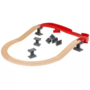 World track pack Berg and Tal, railway Wood/Red, 16-piece
