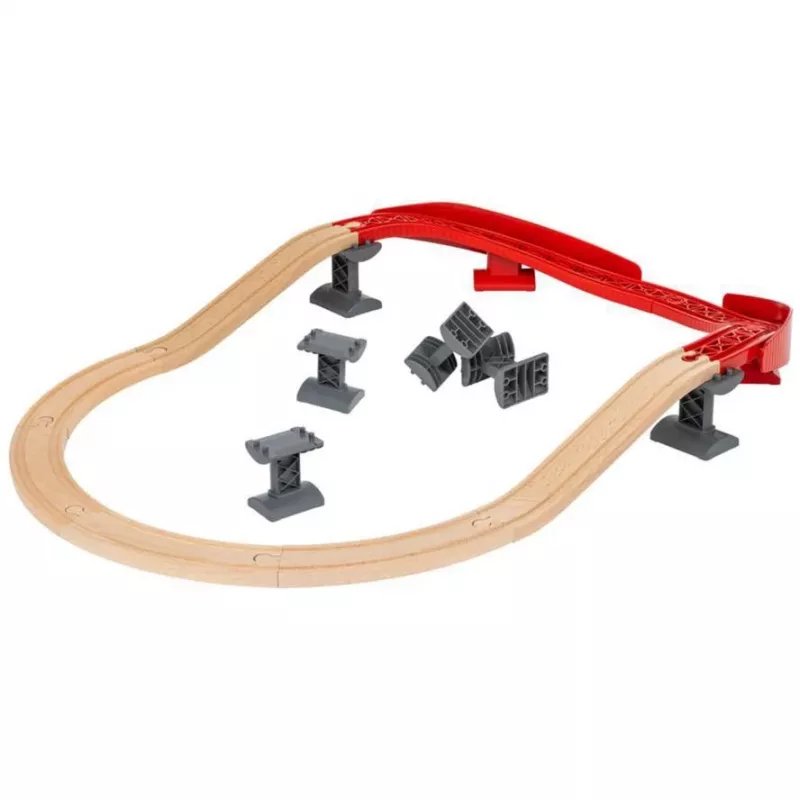 World track pack Berg and Tal, railway Wood/Red, 16-piece