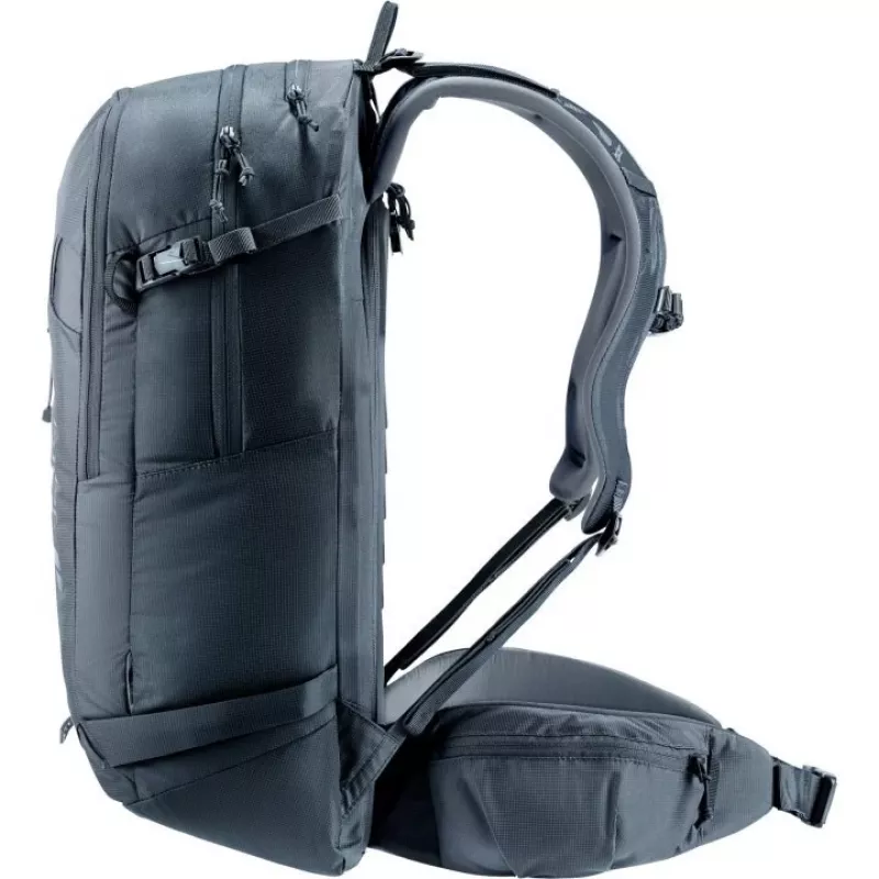 Backpack DEUTER Freerider Pro 34+ — technical freeride ski touring pack, 34 L, black, helmet holder, hipbelt