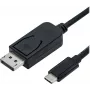 ROLINE - Adapter Cable - 24 pin USB-C (M) to DisplayPort (M) - USB 3.1 / DisplayPort 1.2 - 2 m - bi-direktional, Supports 4K 60 Hz (3840 x 2160) - Black (11.04.5958)