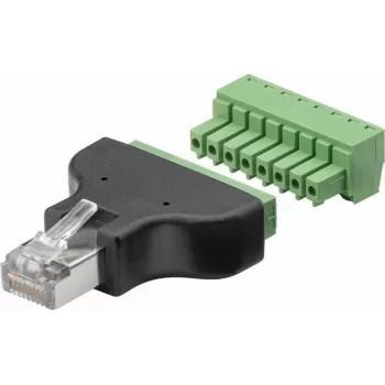 Goobay 76736 Cable Interface/Gender Adapter Terminal Block 8-pin RJ-45 Black (76736)