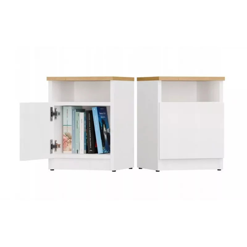 GALAX 30/1D WHITE/ARTISAN BEDSIDE TABLE