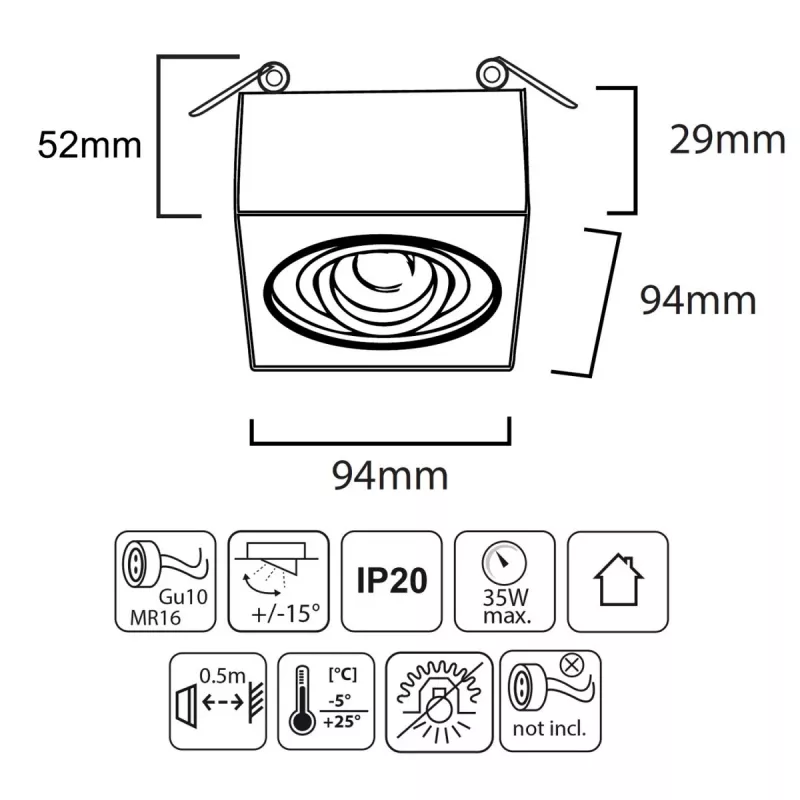 Ceiling lighting fixture MACLEAN MCE464W — model MCE464W, white finish