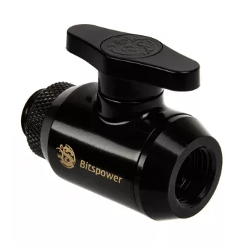 Bitspower Stopcock 1x F 1/4 inch & 1x G1/4 inch Male, Rotatable - matt black