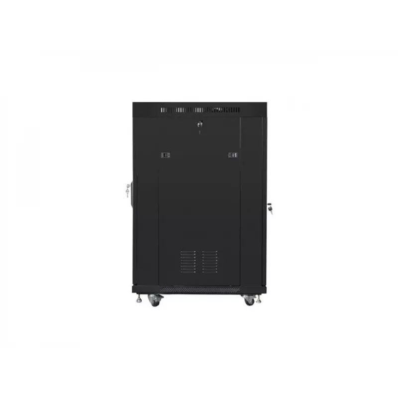 Lanberg FF01-6822-12BL Freestanding Rack Cabinet 22U 600x800mm Black with Glass Door LCD