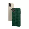 Protective soft case Devia for iPhone 11 Pro Max with woven pattern design, green