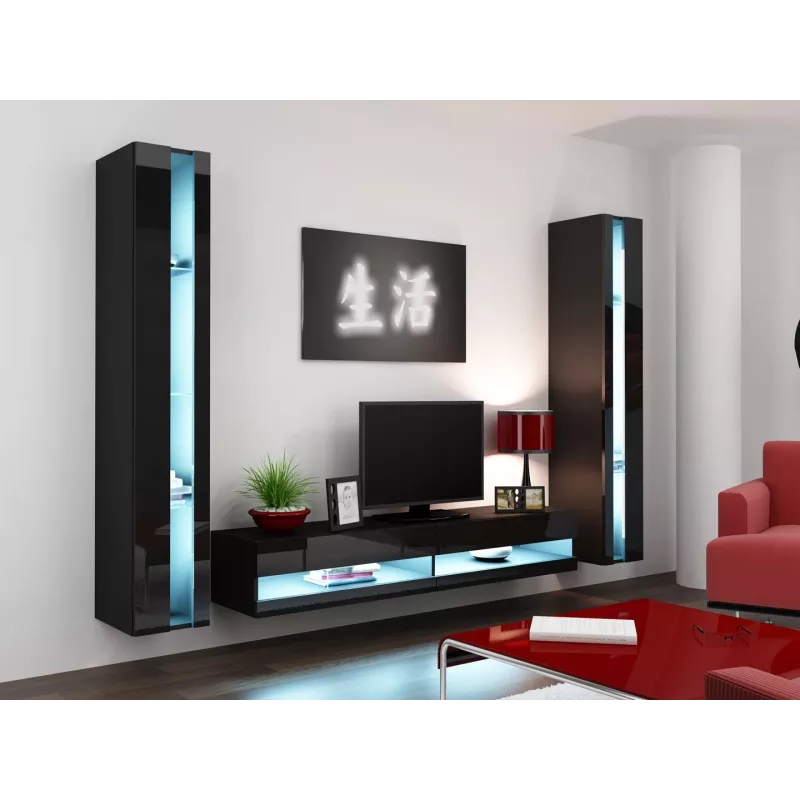 Cama Shelf unit VIGO NEW 180/40/30 black/black gloss