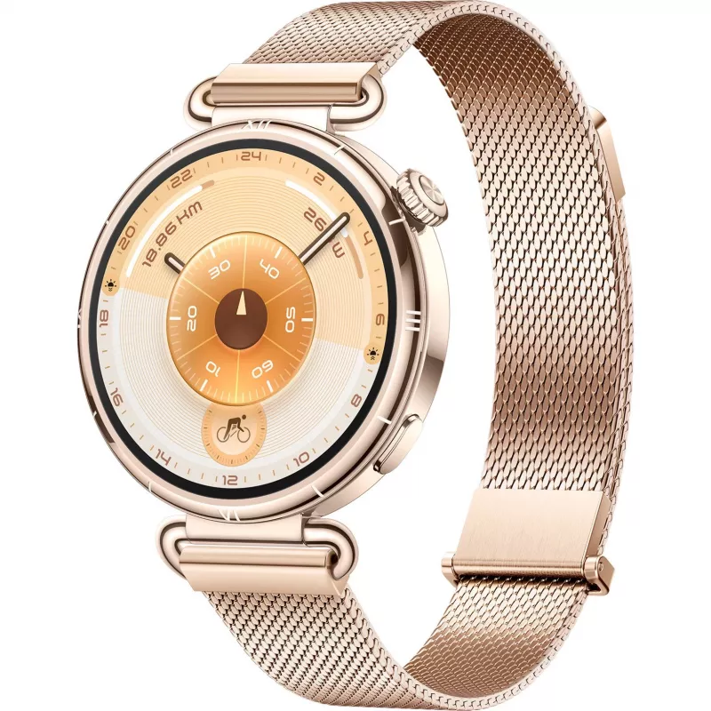 Smartwatch HUAWEI WATCH GT6 1.32 inch AMOLED, 41 mm, Stainless Steel, Gold, Milanese Band, IP69, 14-day Battery