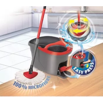 Mop Vileda Easy Wring & Clean Fiber Grey Red