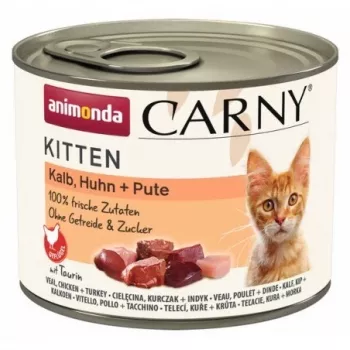 Wet cat food animonda Carny Kitten — veal, chicken & turkey, 200 g