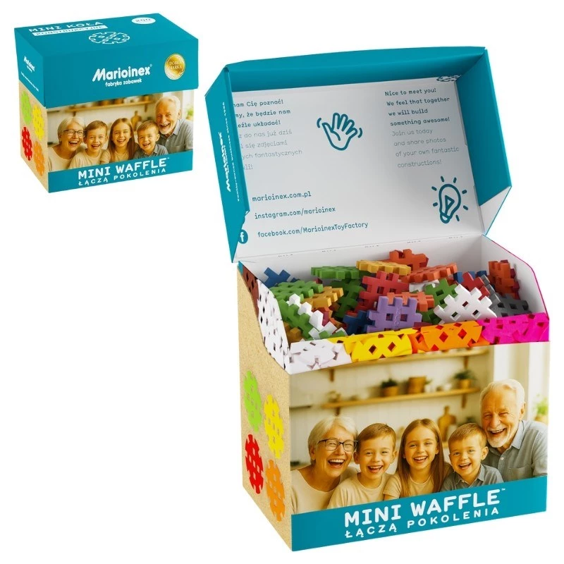 Toy building blocks Marioinex Mini Waffle Building Blocks Senior Set — 200 pieces, multicolour, recommended age 6+