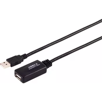 USB cable S/CONN 13-26075 USB 2.0 10 m USB A Black
